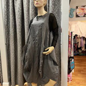 Euc M/L Mao Mam Funky Gray Sleeveless Dress - image 1